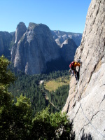 The classic shot of the East Buttress - and the easiest pitch (5.6)...