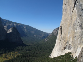 The bottom of El Cap: note the scale of the helicopter!