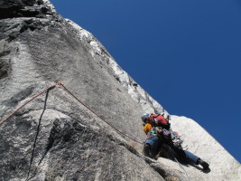 Starting up the 2nd to last pitch (â€œmental cruxâ€� in supertopo)