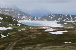 Lost Lake. Still covered in ice, in mid-July!