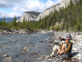 Jason after the creek crossing on the way to Alberta Jam