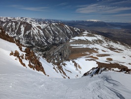 Looking down at the North Couloir of Dunderberg