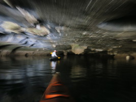 Paddling through a crazy cave