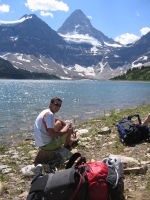 me enjoying lunch at the lake