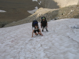 last obstacle on the headwall!