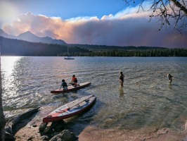 The fire was a bit close, but the prevailing winds were taking it (and the smoke) away from us