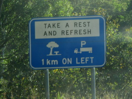 There were rest areas with picnic tables, etc. every 20-30km, amazing!