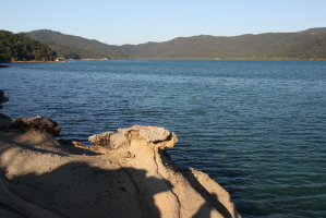 Preparing to hike to Whitehaven beach in the early morning