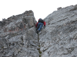 ascending steep terrain