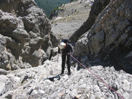 rappelling the ugly descent gully
