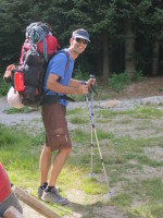 I'm still smiling, despite my pack weighing a ridiculous amount. I wasn't feeling as fresh a couple of hours later!