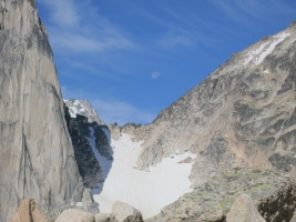 The Bugaboos/Snowpatch col, in about as good of a condition as it ever gets