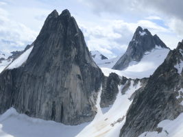 Snowpatch Spire (left) and Pigeon Spire (right/behind)
