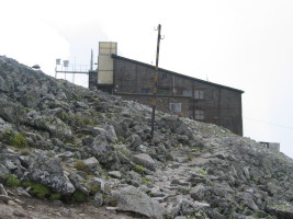 there is a weather station building at the summit...