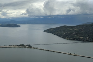 The landmark Sandpoint bridge