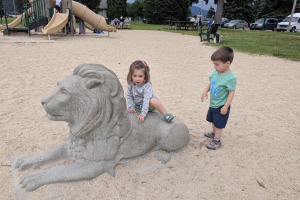 At the park in Sandpoint before the rain hit there too