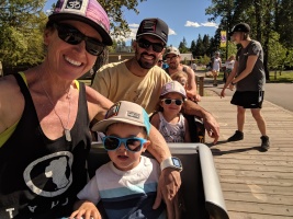 On the train in Bowness park