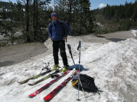 putting the skis on...