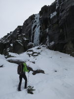 Hiking up to the leftmost ice