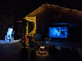 Alpenglow winter speaker series outdoor night with friends