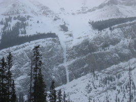 close-up of Bourgeau Left with the avalanche bowls above