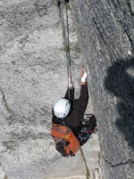 Pitch 8, before the traverse