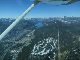 The local Tahoe Donner golf course, and Donner Lake in the distance