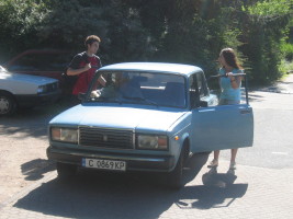 Todor and Irina with The Lada!