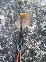 Part of the arete that broke! And the green camalot that held my short fall