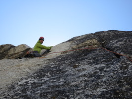 After the traverse - the 5.11b business is about 10 feet from here