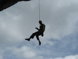 getting lowered off of Meathooks - STEEP!