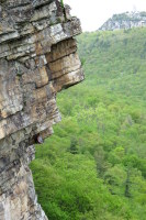 A girl on a route at the Gunks