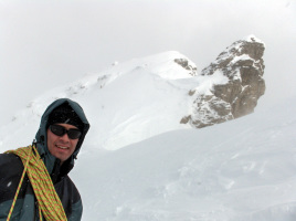 at the col, 50 vertical meters under the summit