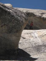 Belaying under the crux roof