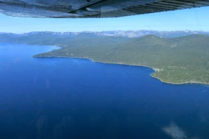 Flying over Lake Tahoe