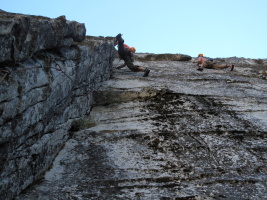 Finishing Stem Meister, with Hans finishing the 5.11c next to it
