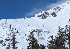 Avalanche on headwall. Everyone was ok