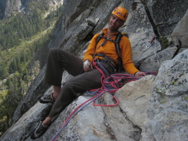 me tired on the belay, pitch 10