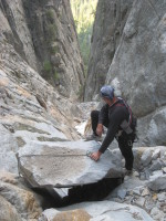 Doug scoping out the rappel (him and Dianne came up shortly after us)