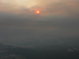 Solar eclipse, smoke induced