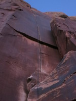 Supercrack as it's getting dark. This is another party's rope - we climbed it in the pitch dark.