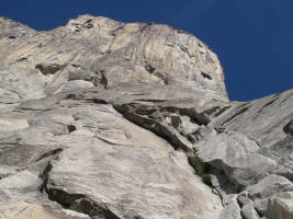 Pitch 1 of Freeblast with the rest of El Cap above