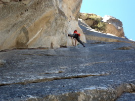 The first 5.10d pitch of the Moratorium - very sustained liebacking/stemming, fun!