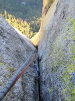 Looking down the groove on the finishing pitch