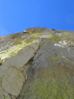 Looking up at the steep Thin Ice