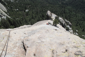 Next pitch. Wide crack above the tree, to a good crack from which I'm belaying.