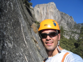 Me on the top first pitch of the aid route
