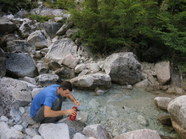 Filling up on some crystal-clear water