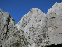 Looking at our climb from the approach