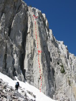 Line showing the climb
